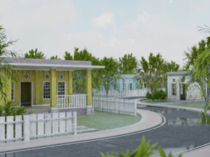 3d small city town tileable scene 3D Model