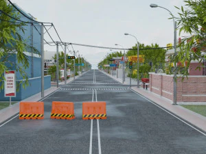 3d small city town tileable scene 3D Model