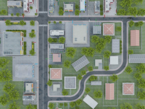 3d small city town tileable scene 3D Модель