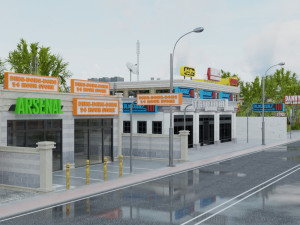 3d small city town tileable scene 3D Модель
