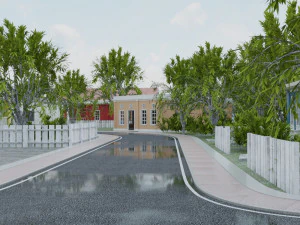 3d small city town tileable scene 3D Model