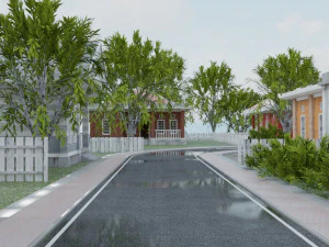 3d small city town tileable scene 3D Model