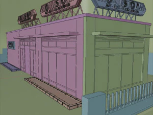 3d small city town tileable scene 3D Model