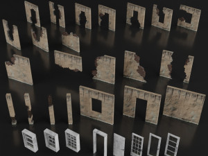 building set apocalypse war old ruin survival 3D Model