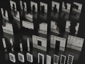 building set apocalypse war old ruin survival Modelo 3D