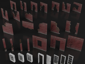 building set apocalypse war old ruin survival Modelo 3D