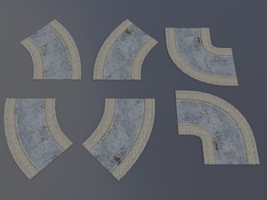 destroyed road sets apocalypse Modèle 3D