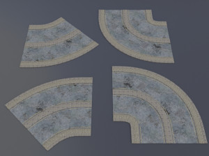 destroyed road sets apocalypse Modèle 3D