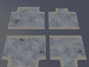 destroyed road sets apocalypse Modèle 3D