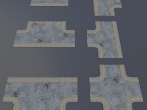 destroyed road sets apocalypse Modèle 3D