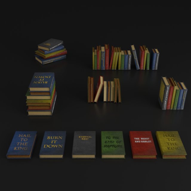 book and books Modèle 3D .c4d .max .obj .3ds .fbx .stl .blend 