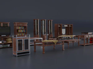 interior props pack pbr furniture set 3D Model