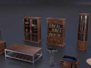 interior props pack pbr furniture set 3D 모델