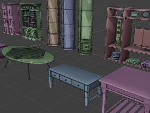 interior props pack pbr furniture set 3D Model