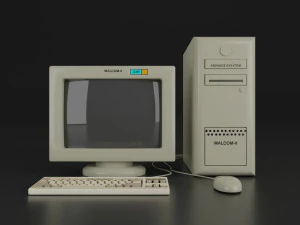 old computer realistic game ready low-poly 3D Model