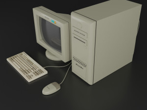 old computer realistic game ready low-poly 3D 모델