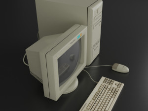 old computer realistic game ready low-poly 3D 모델