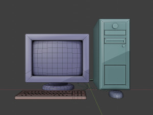 old computer realistic game ready low-poly 3D 모델
