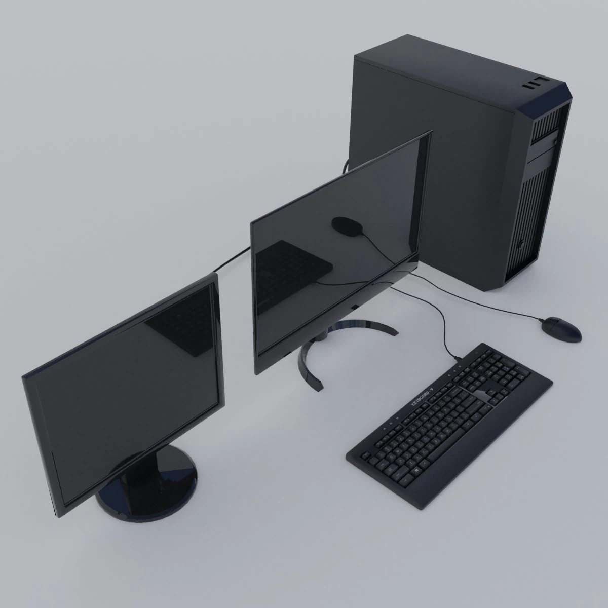modern personal computer desktop realistic 3D Model .c4d .max .obj .3ds .fbx .stl .blend 