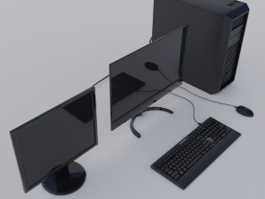 modern personal computer desktop realistic 3D Model