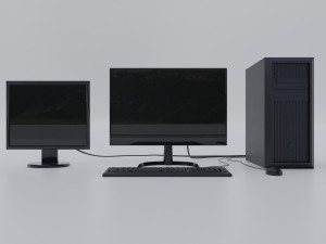 modern personal computer desktop realistic 3D 模型