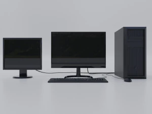 modern personal computer desktop realistic 3D Model