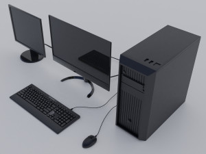 modern personal computer desktop realistic 3D 模型