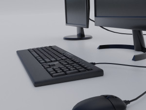 modern personal computer desktop realistic 3D 模型