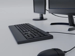 modern personal computer desktop realistic 3D Model
