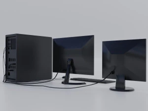 modern personal computer desktop realistic 3D Model