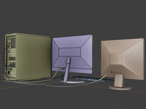 modern personal computer desktop realistic 3D Model