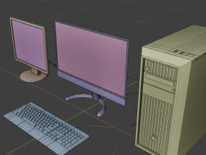 modern personal computer desktop realistic 3D Model