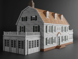 horror amityville house pbr jogo realista pronto Modelo 3D