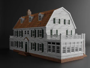 horror amityville house pbr jogo realista pronto Modelo 3D