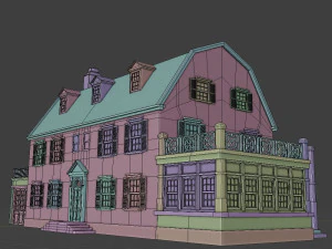 horror amityville house pbr jogo realista pronto Modelo 3D