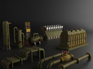 factory element machine component set Modelo 3D