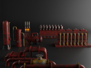 factory element machine component set Modelo 3D