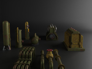 factory element machine component set Modelo 3D