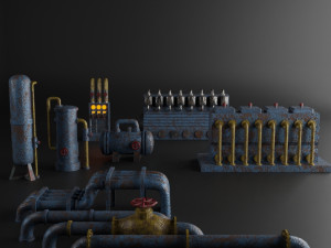 factory element machine component set Modelo 3D