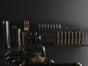 factory element machine component set Modelo 3D