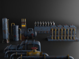 factory element machine component set Modelo 3D