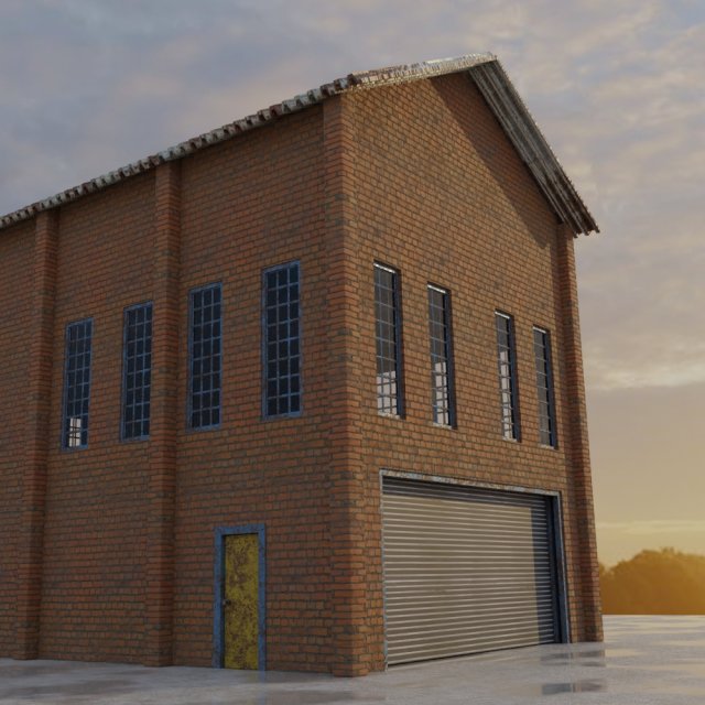 factory building complete interior and exterior 3D Model .c4d .max .obj .3ds .fbx .stl .blend 