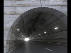road tunnel tileable with entrance and exit 3D Model
