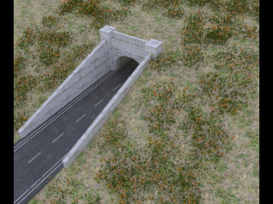 road tunnel tileable with entrance and exit 3D Model
