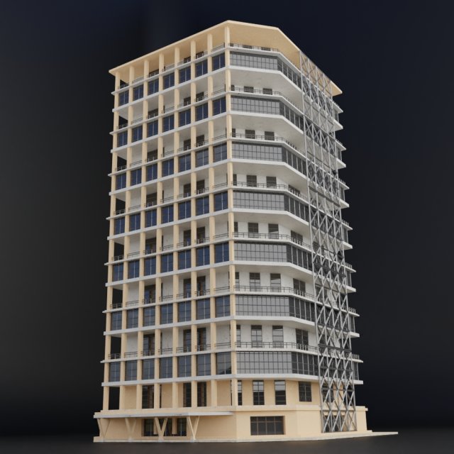 modern city building Modelo 3D .c4d .max .obj .3ds .fbx .stl .blend 