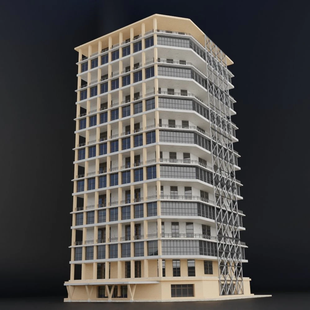 modern city building 3D Model .c4d .max .obj .3ds .fbx .stl .blend