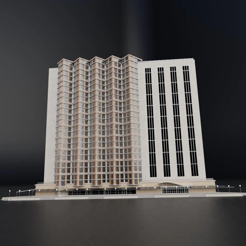 modern building resort hotel city skyline 3D Model .c4d .max .obj .3ds .fbx .stl .blend 