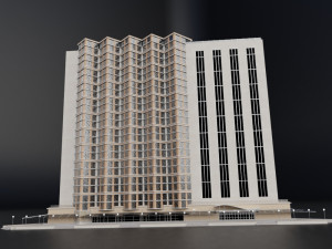 modern building resort hotel city skyline 3D Model