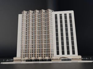 modernes Gebäude, Resorthotel, Skyline der Stadt 3D Modell