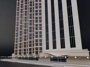 modern building resort hotel city skyline Modelo 3D